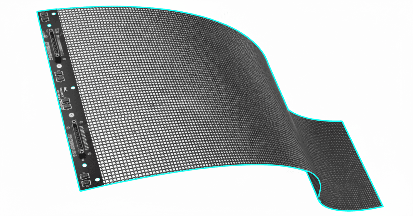 Transparent LED display close-up